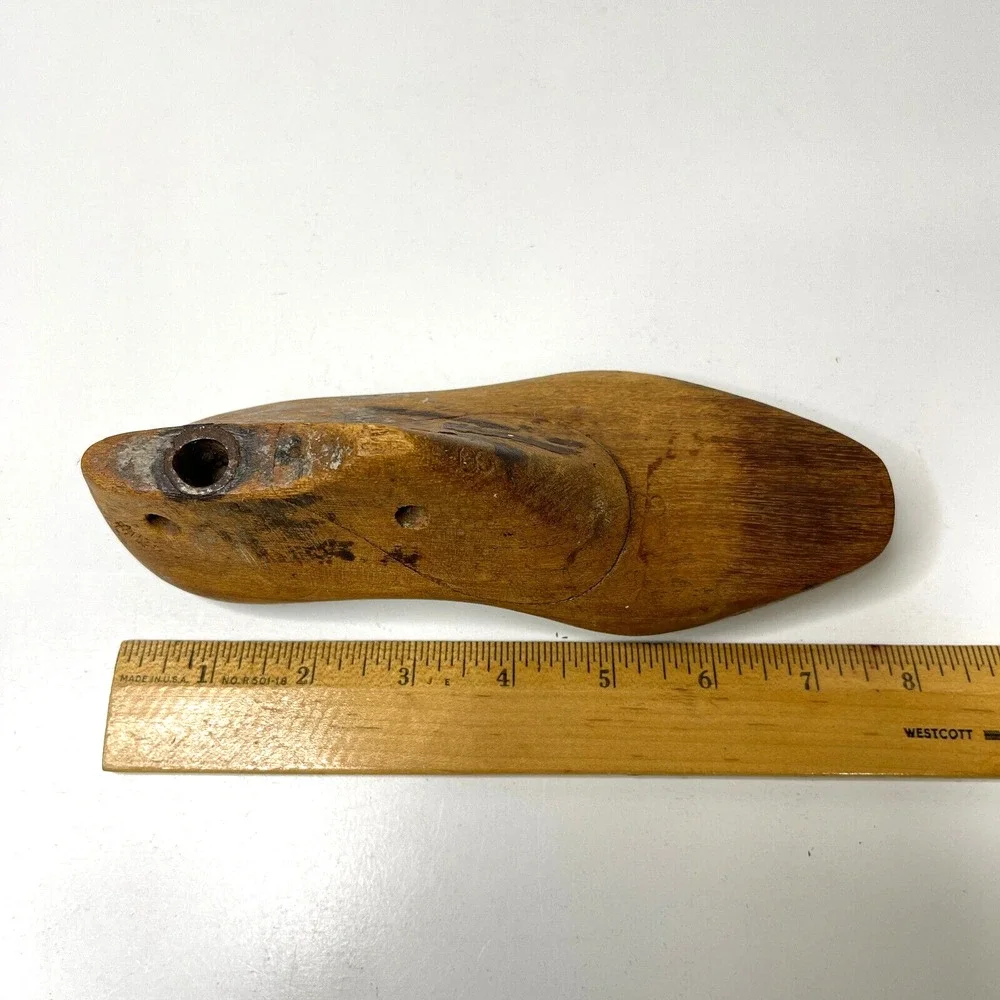 Antique Cobbler Wooden SHOE MOLD Form 8 inches Length *see photos for condition